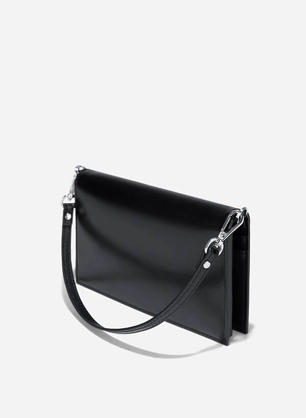 Carry Strap Flap Basic Wallet - WLL 0300 - Black - VASCARA