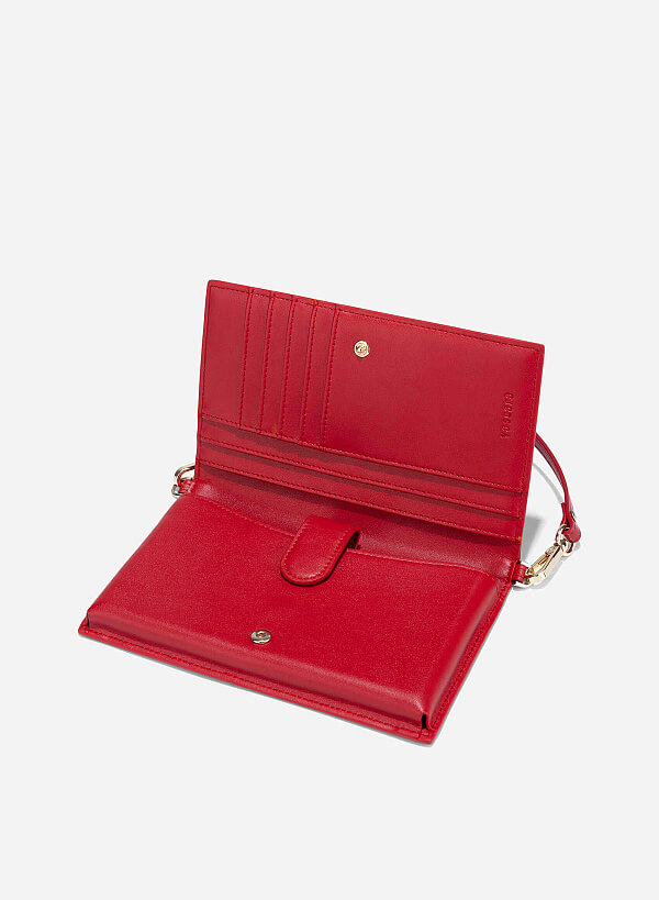 Carry Strap Flap Basic Wallet - WLL 0300 - Red - VASCARA