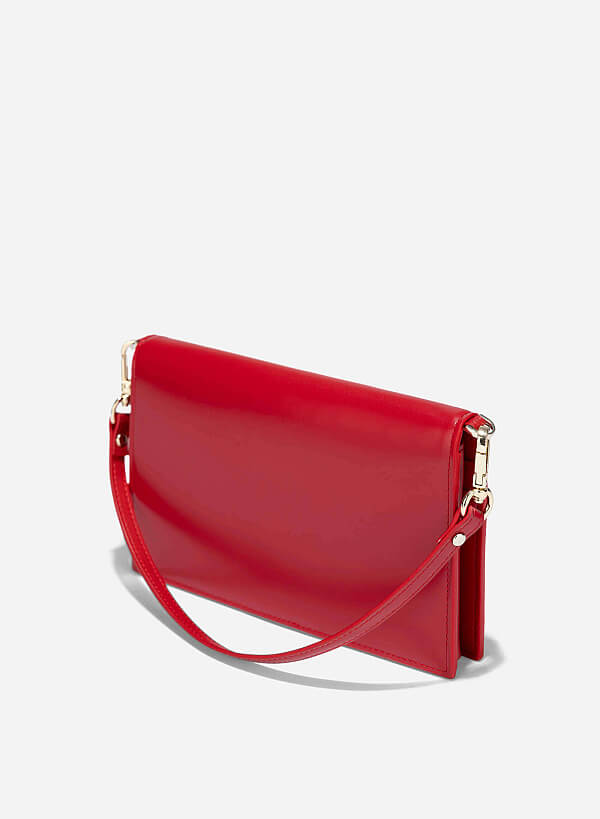 Carry Strap Flap Basic Wallet - WLL 0300 - Red - VASCARA