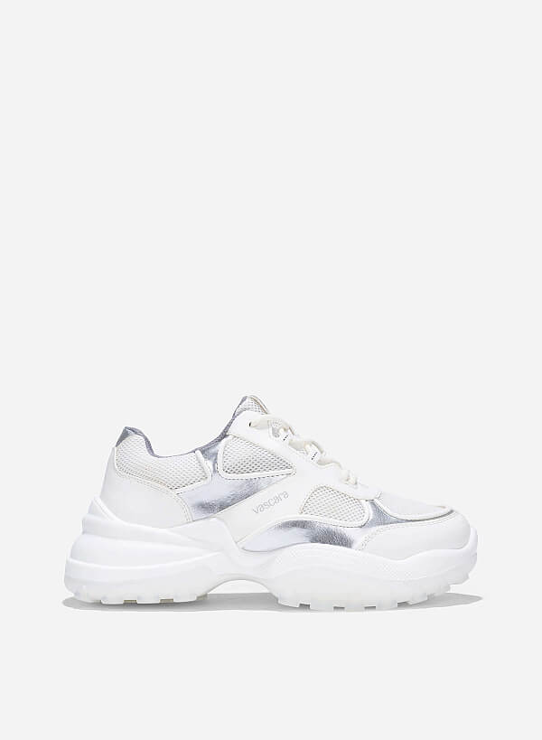 View more item Chunky Sole Mesh Fabric Sneakers - SNE 0074 - White