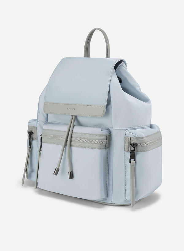 Color-Block Pastel Backpack - BAK 0210 - Light Blue - VASCARA