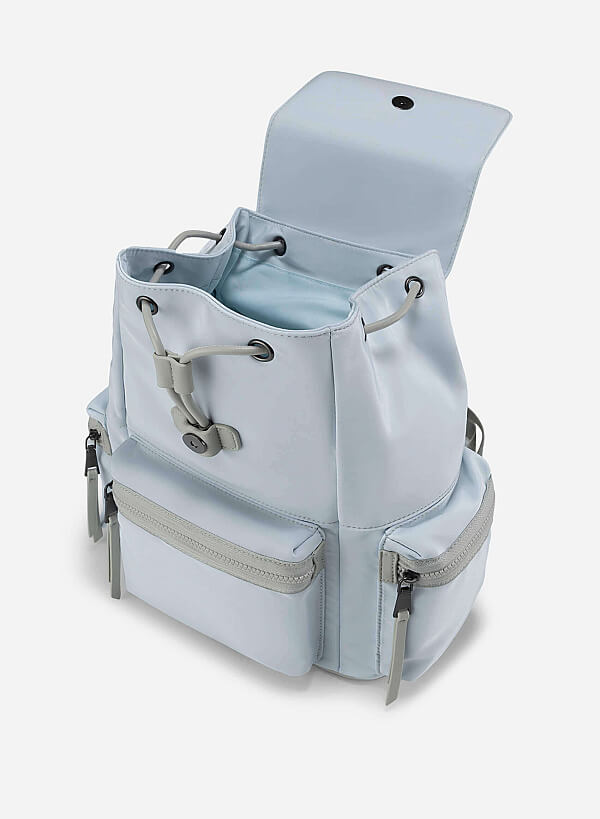 Color-Block Pastel Backpack - BAK 0210 - Light Blue - VASCARA