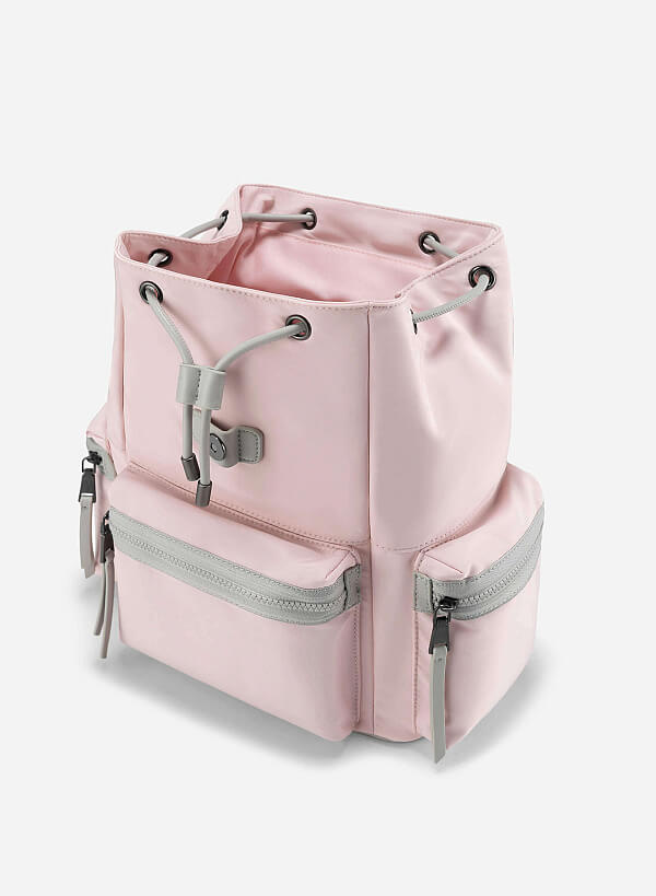 Color-Block Pastel Backpack - BAK 0210 - Light Pink - VASCARA