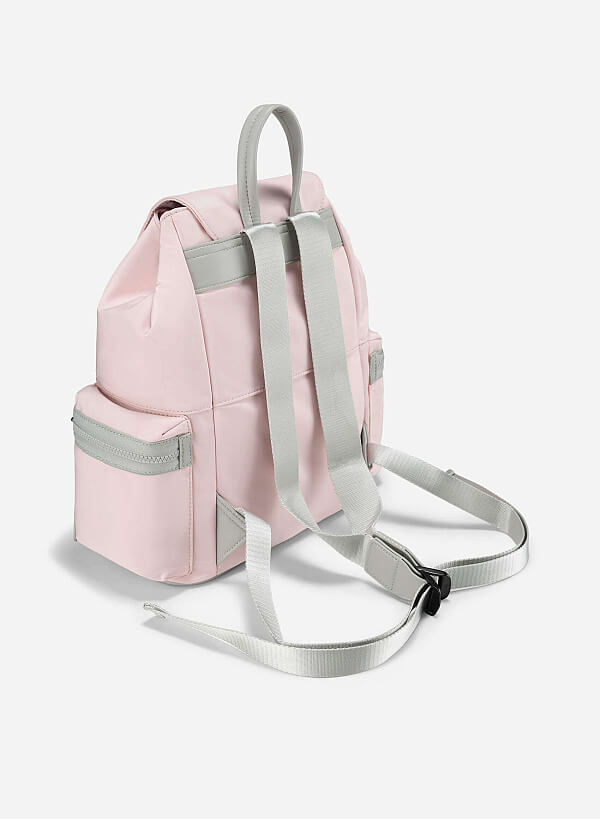 Color-Block Pastel Backpack - BAK 0210 - Light Pink - VASCARA