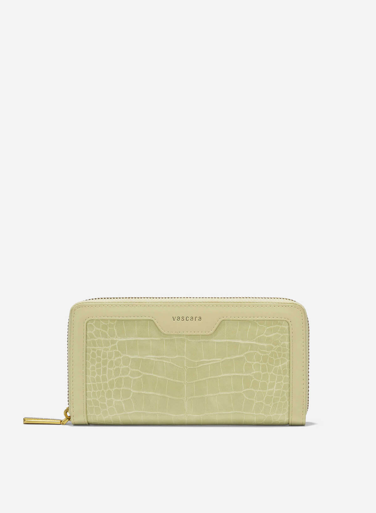 Crocodile Pattern Zip-Around Handheld Wallet - WLL 0302 - Light Green - VASCARA