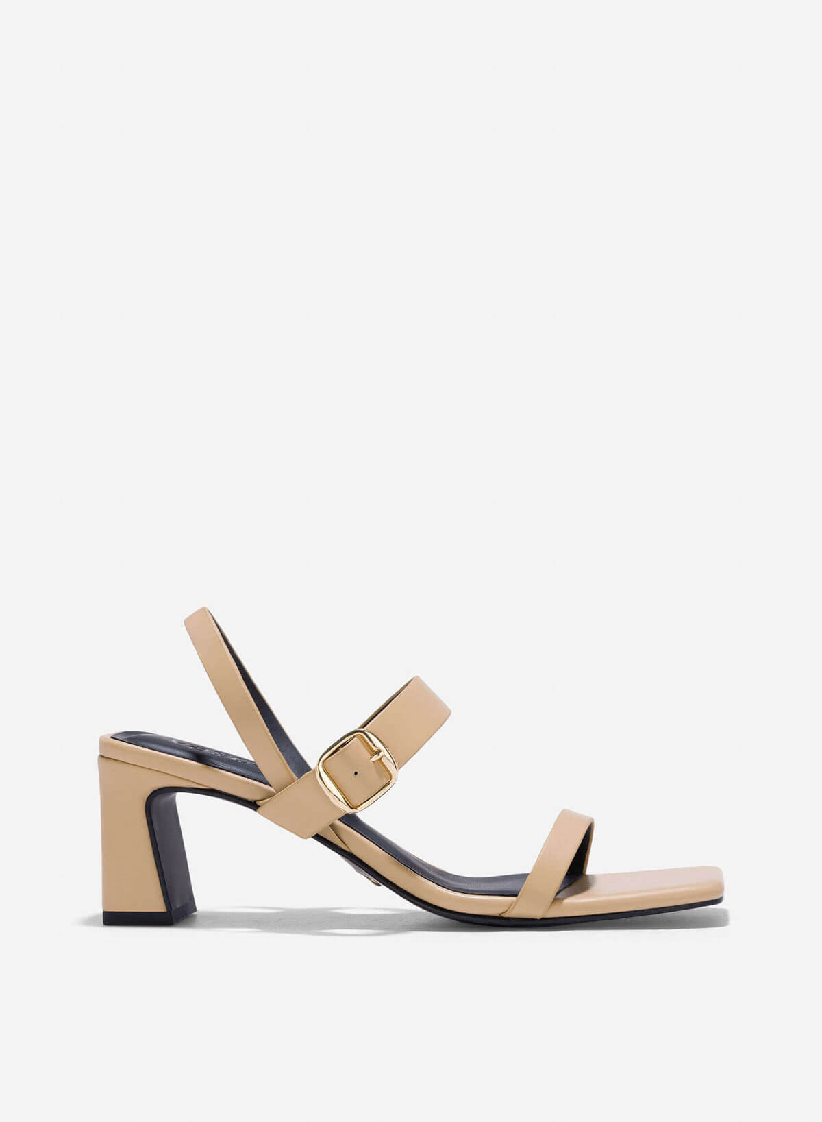 Décor Buckle Block Heeled Sandals - PUM 0795 - Beige - VASCARA