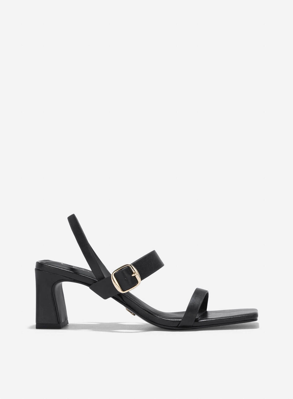 Décor Buckle Block Heeled Sandals - PUM 0795 - Black - VASCARA