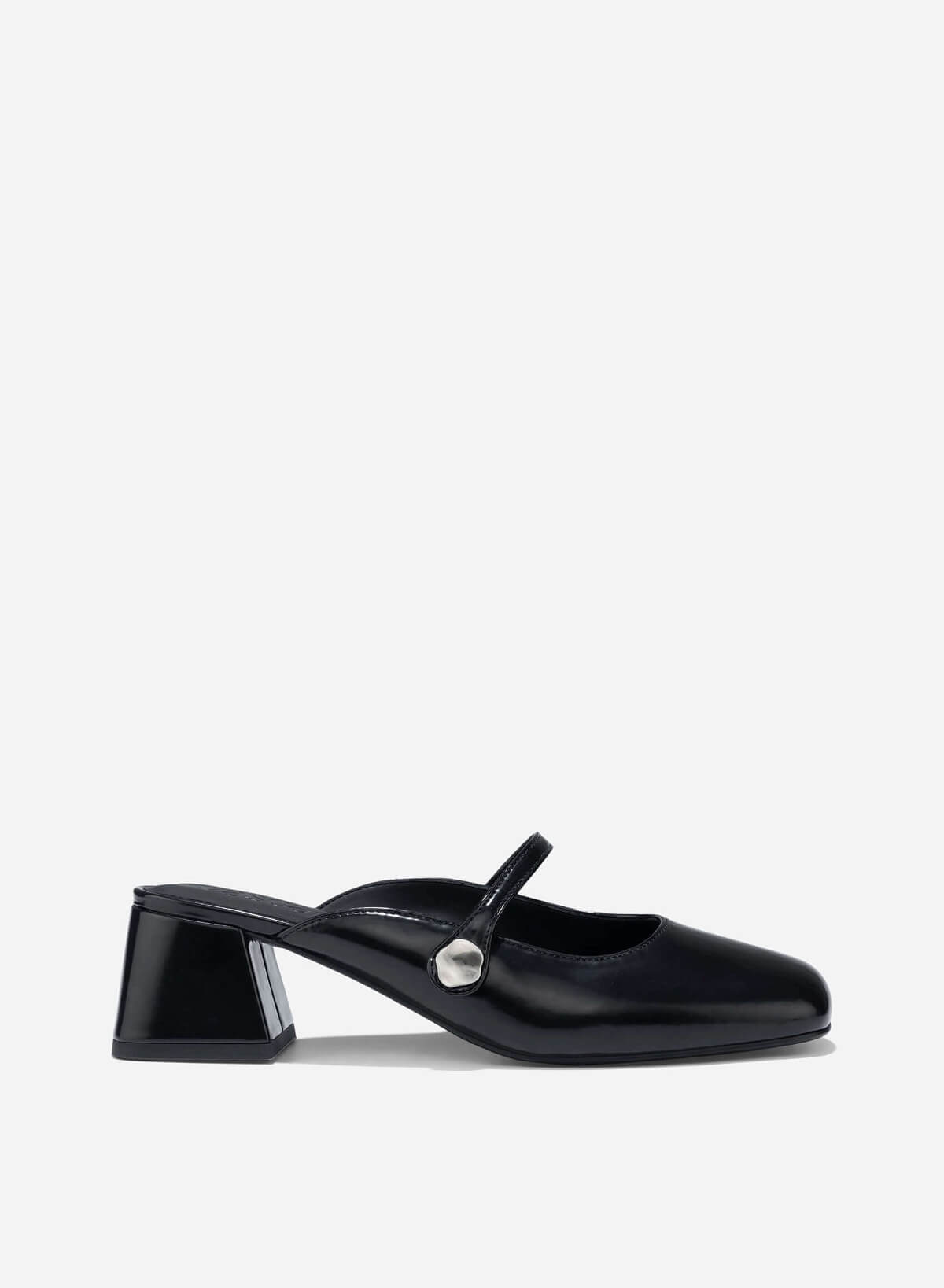 Décor Buckle Mary Jane Mules - MUL 0212 - Black - VASCARA