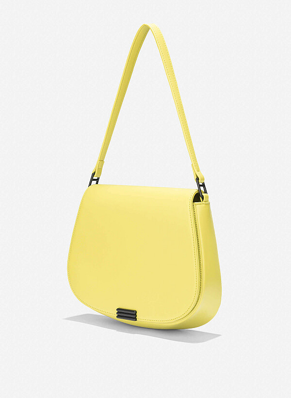 Décor Lock Flap Saddle Bag - MES 0252 - Light Green - VASCARA