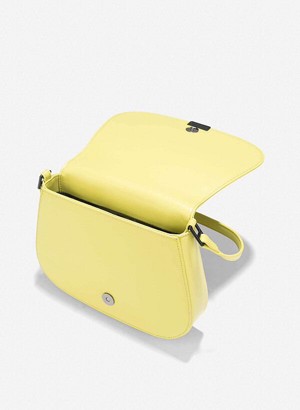 Décor Lock Flap Saddle Bag - MES 0252 - Light Green - VASCARA