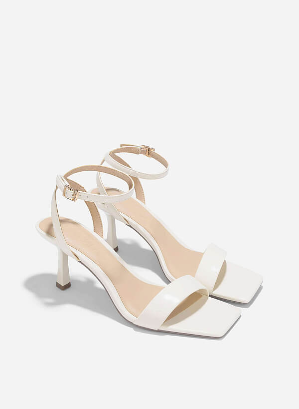 High Heeled Sandals - PUM 0793 - Cream - VASCARA