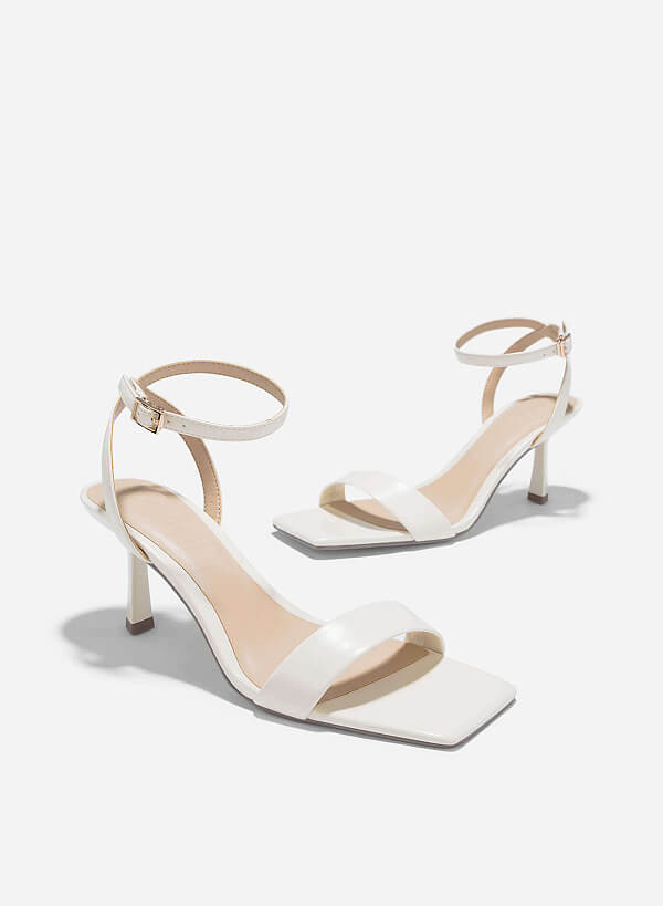 High Heeled Sandals - PUM 0793 - Cream - VASCARA