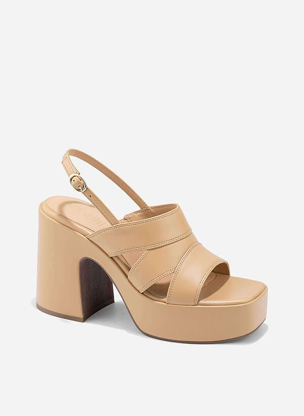 Layered Platform Sandals - PUM 0801 - Beige - VASCARA