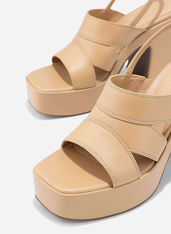 Layered Platform Sandals - PUM 0801 - Beige - VASCARA