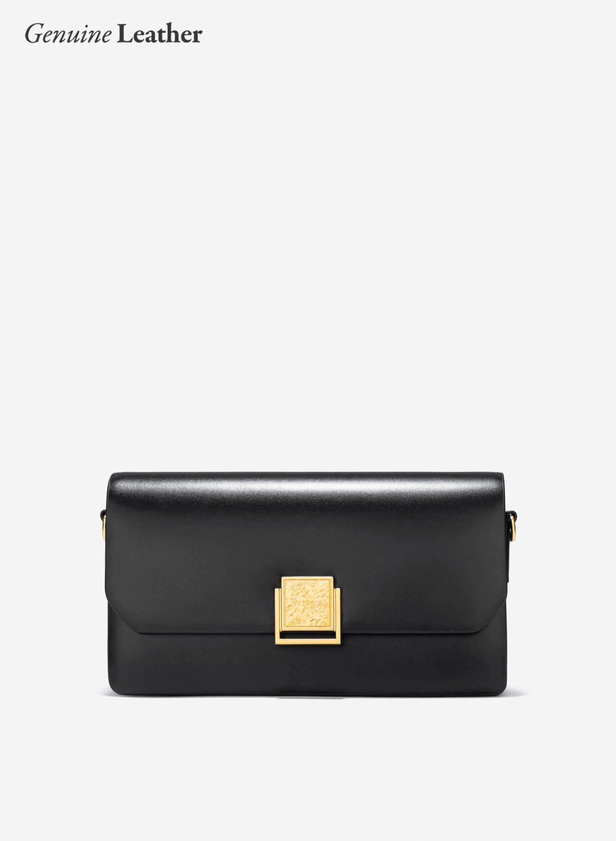 Metal Lock Leather Bag - MES 0246 - Black - VASCARA
