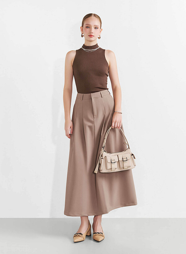 Multi-Compartment Parachute Fabric Mini Pocket Bag - MES 0256 - Beige - VASCARA
