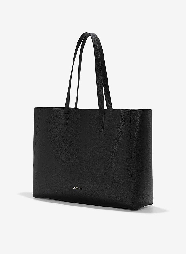 Oversized Laptop Tote Bag - TTE 0140 - Black - VASCARA