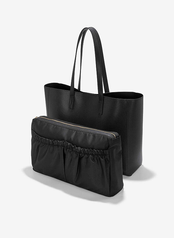 Oversized Laptop Tote Bag - TTE 0140 - Black - VASCARA