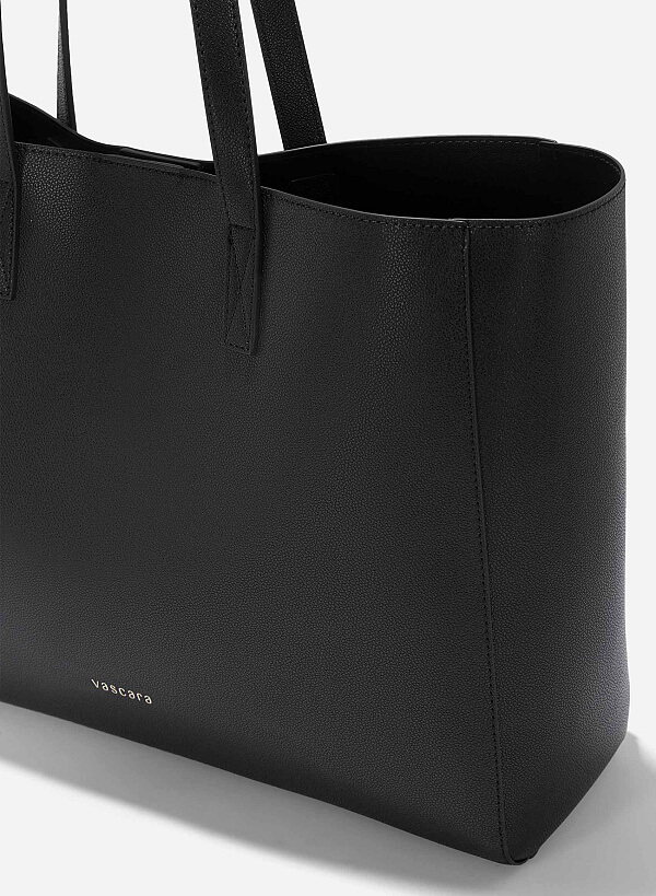 Oversized Laptop Tote Bag - TTE 0140 - Black - VASCARA