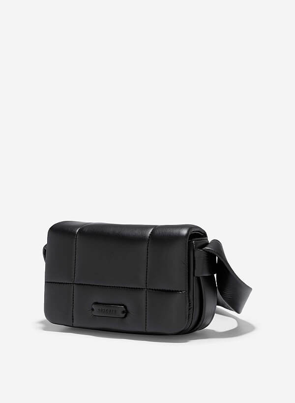 Padded Crossbody Bag - MES 0248 - Black - VASCARA