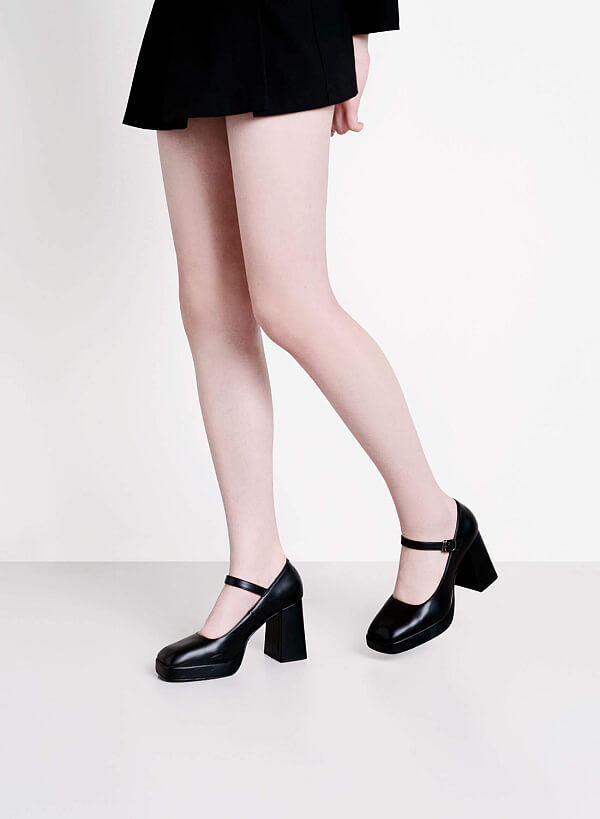 Platform Mary Janes - HIG 0674 - Black - VASCARA