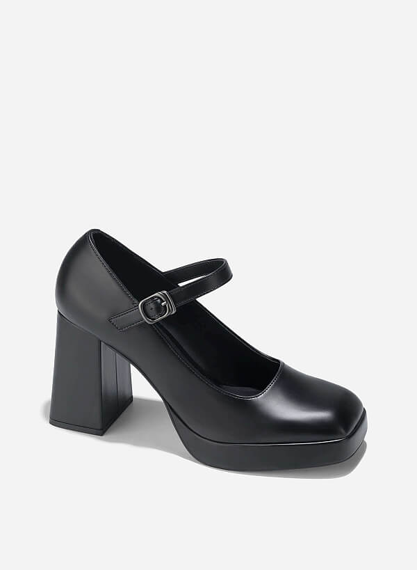Platform Mary Janes - HIG 0674 - Black - VASCARA