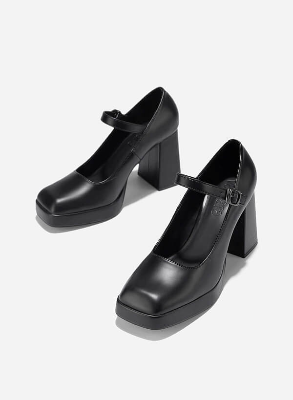 Platform Mary Janes - HIG 0674 - Black - VASCARA