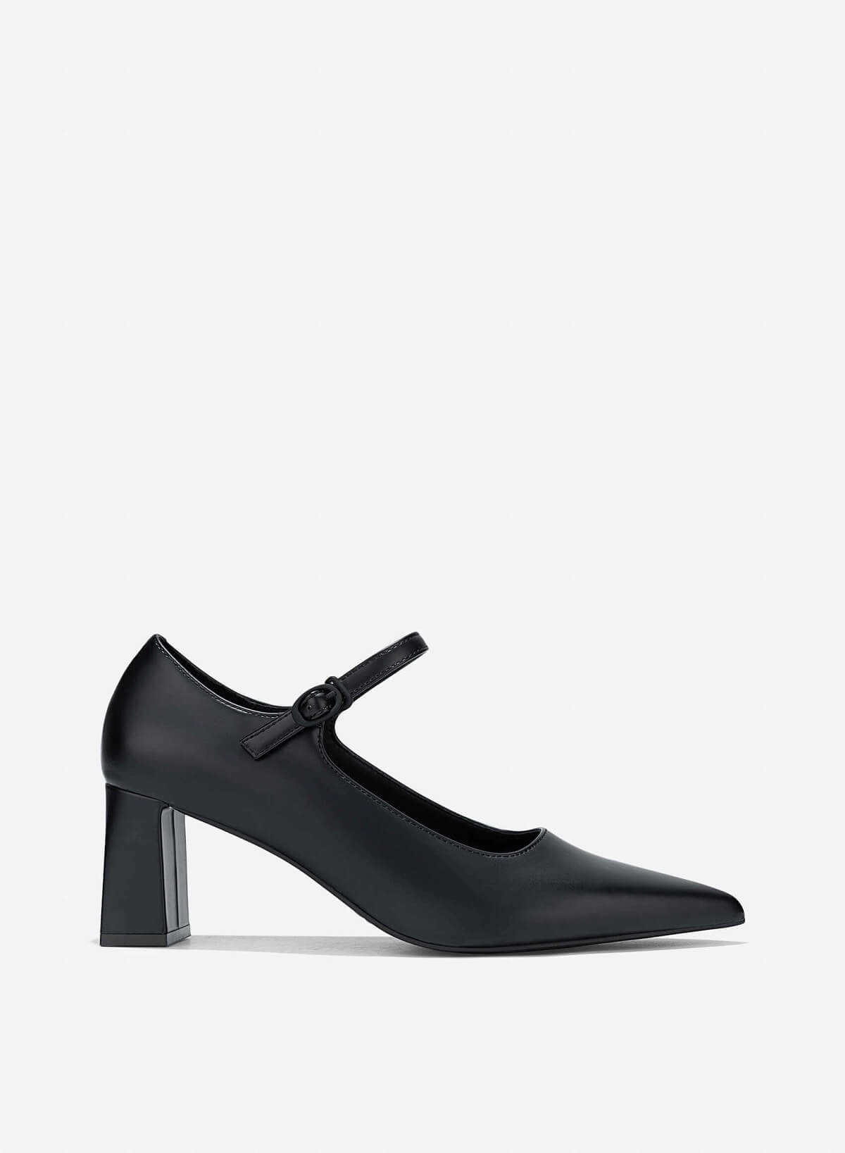 Pointed Toe Mary Janes - HIG 0677 - Black - VASCARA