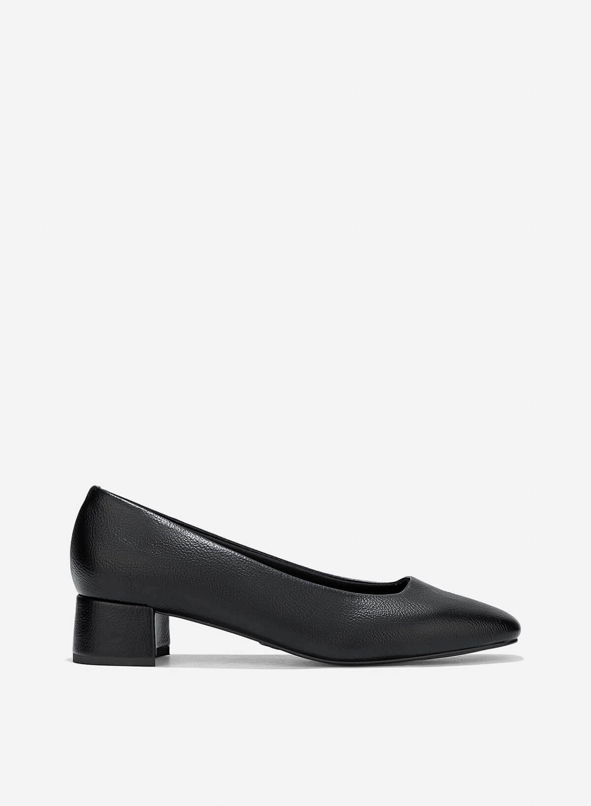 Square Toe Block Heels Pumps - HIG 0668 - Black - VASCARA