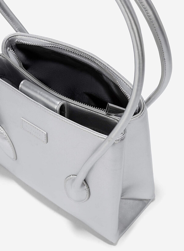 Tubular Strap Shoulder Bag - SAC 0329 - Silver - VASCARA