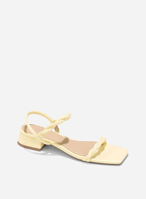 Twisted Strap Sandals - SDL 0343 - Light Yellow - VASCARA