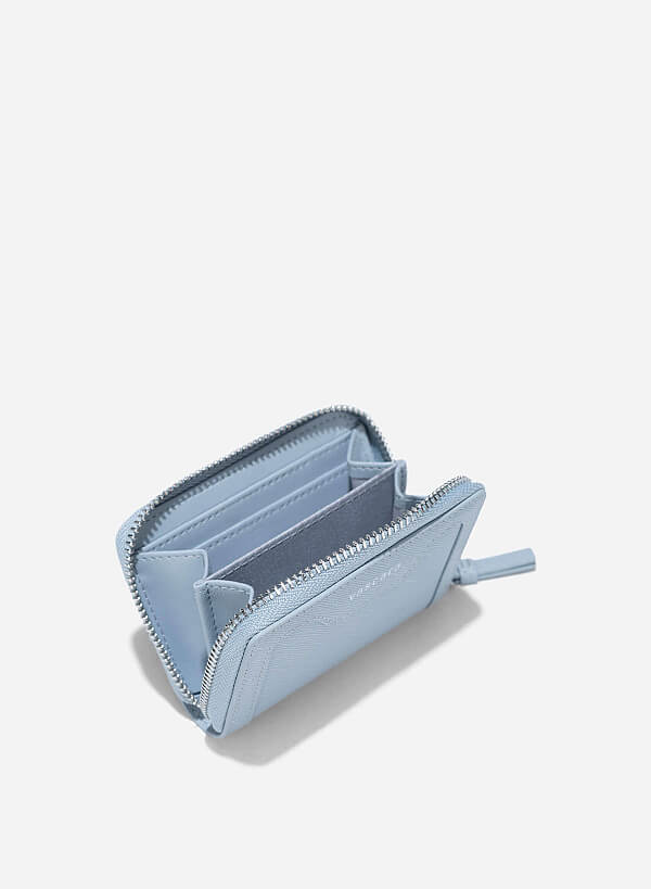 Zip-Around Handheld Mini Wallet - WLL 0301 - Light Blue - VASCARA