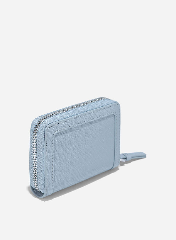Zip-Around Handheld Mini Wallet - WLL 0301 - Light Blue - VASCARA