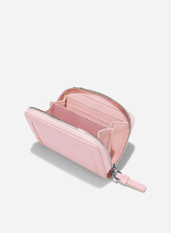 Zip-Around Handheld Mini Wallet - WLL 0301 - Light Pink - VASCARA