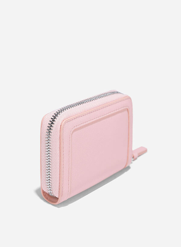 Zip-Around Handheld Mini Wallet - WLL 0301 - Light Pink - VASCARA