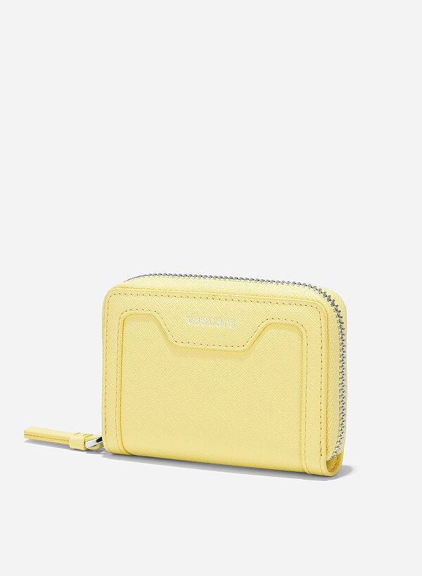 Zip-Around Handheld Mini Wallet - WLL 0301 - Light Yellow - VASCARA