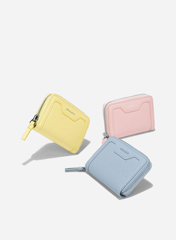 Zip-Around Handheld Mini Wallet - WLL 0301 - Light Yellow - VASCARA