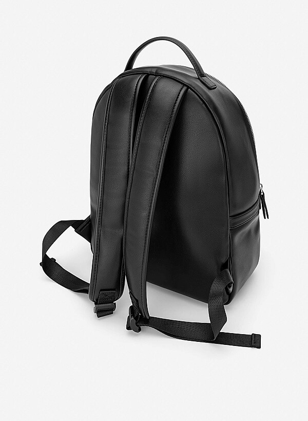 Balo casual nhấn khóa kéo tương phản - BAC 0225 - Màu đen - VASCARA