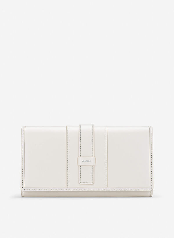 Clutch cầm tay nhấn khóa gập trang trí