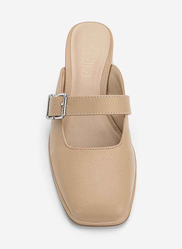 Guốc mary janes mũi vuông - GNN 0200 - Màu be - VASCARA