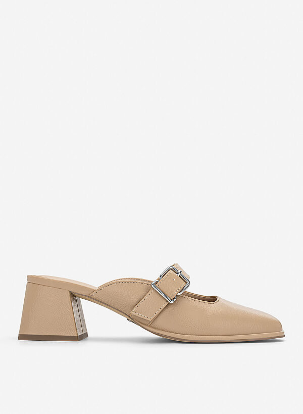 Guốc mary janes mũi vuông