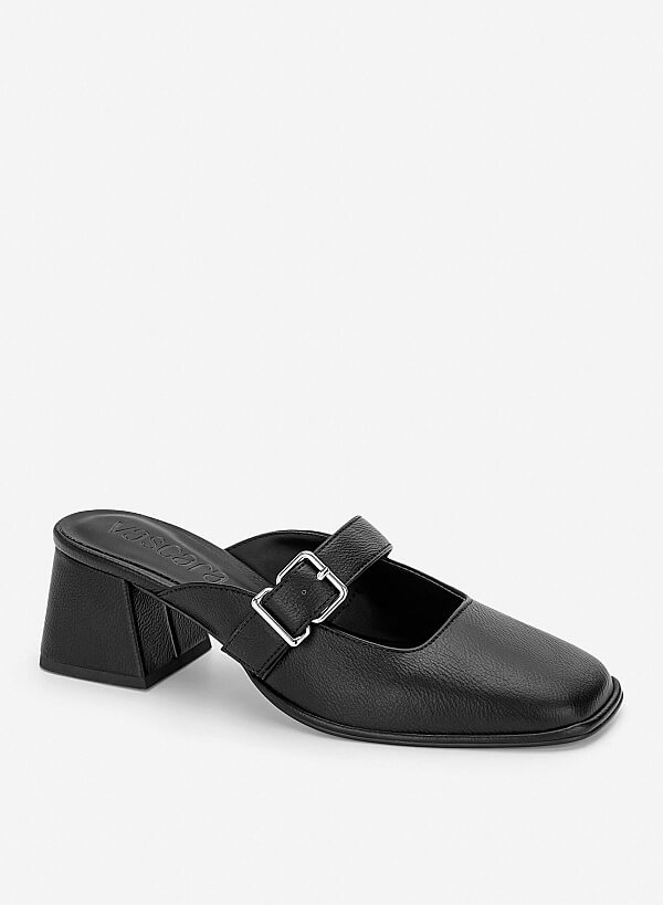 Guốc mary janes mũi vuông