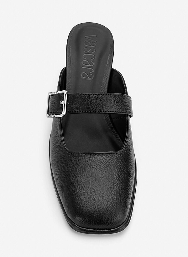 Guốc mary janes mũi vuông - GNN 0200 - Màu đen - VASCARA