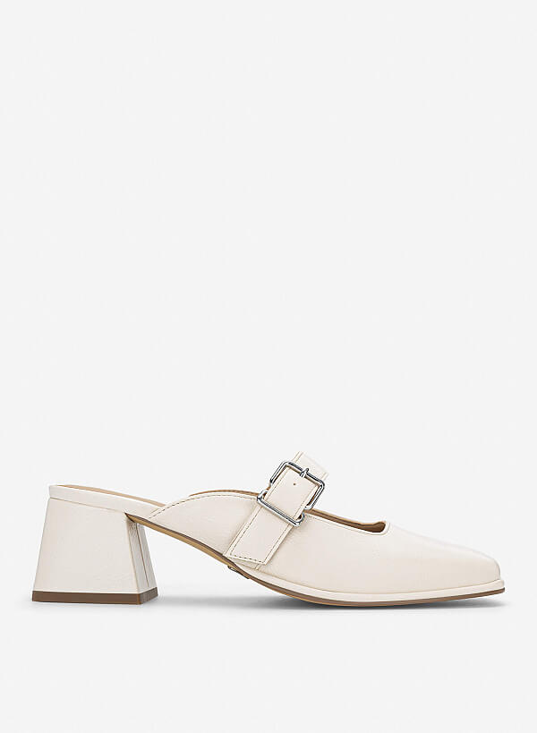 Guốc mary janes mũi vuông