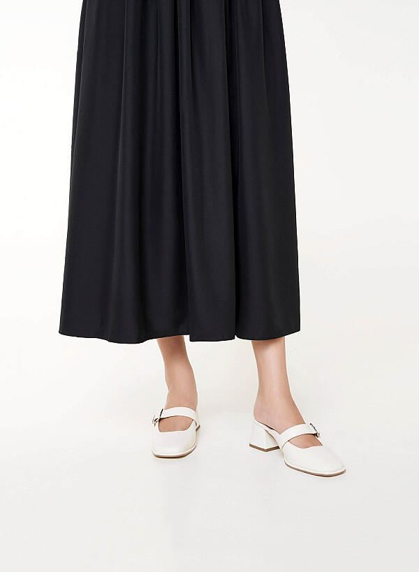 Guốc mary janes mũi vuông