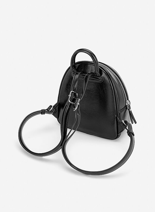 Balo mini dáng tròn - BAC 0229 - Màu đen - VASCARA