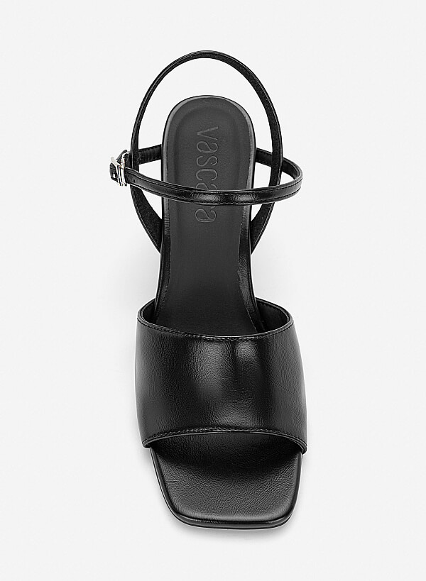 Giày sandals block heel quai bản to - SDN 0840 - Màu đen - VASCARA