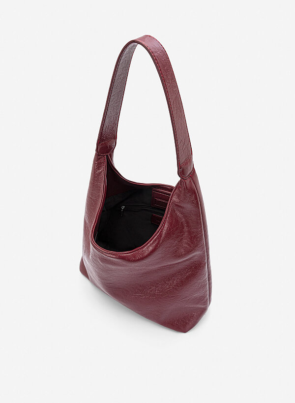 Túi đeo vai hobo minimalist - TOT 0203 - Màu đỏ đậm - VASCARA