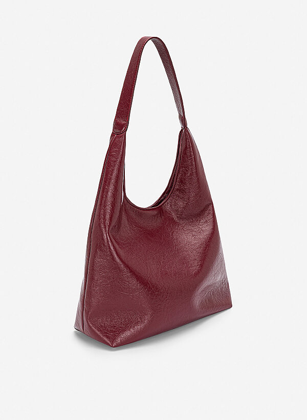 Túi đeo vai hobo minimalist - TOT 0203 - Màu đỏ đậm - VASCARA