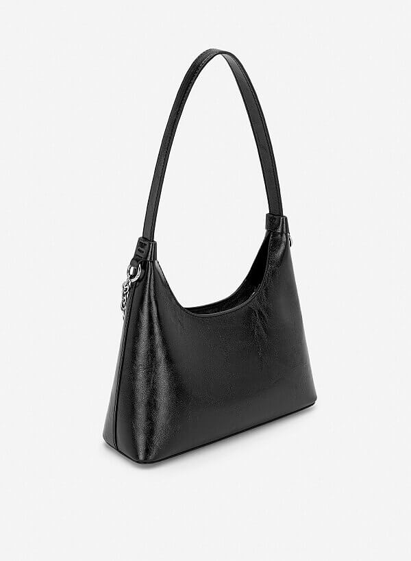 Túi đeo vai hobo phối xích - SHO 0298 - Màu đen - VASCARA
